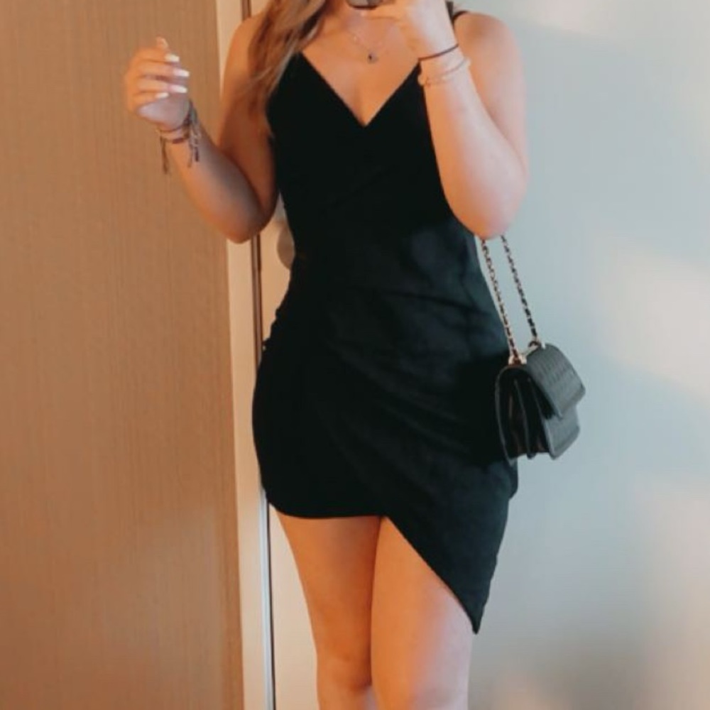 Little Black asymmetrical Club Dress